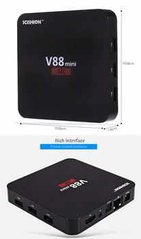 

10pcs/lots DHL free SCISHION V88 mini TV Box 1GB + 8GB RK3229 4 Core Android 6.0 Set-top Boxes