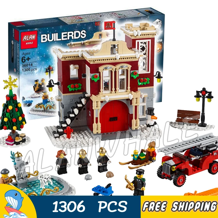 

1306pcs Creator Expert Winter Village Fire Station Truck Garage 36014 DIY Model Building Blocks Toys Bricks Compatible with Lego