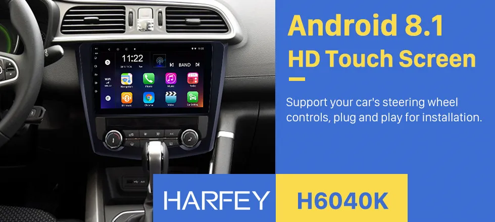 Harfey для Renault Kadjar Android 8,1 " Автоматическое радио GPS навигации Bluetooth автомобильный стерео ТВ тюнер Камера AUX Ipod MP3