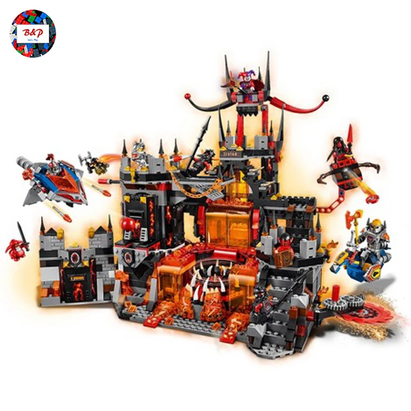 

LEPIN 14019 1244pcs Nexus Knights Series The Volcano Lair castle Model Building Block set Brick Toy For children Gift 70323