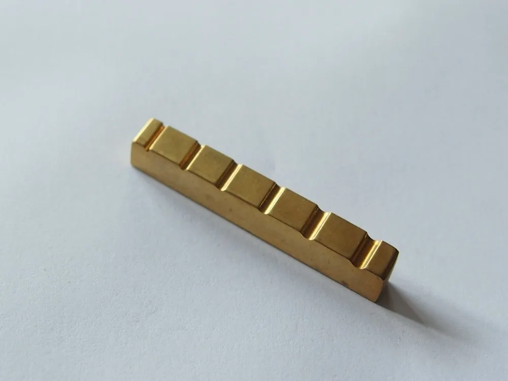 Copper Bass guitar Brass nut 6 string Bass Top Nut 54mm x 6mmin Guitar