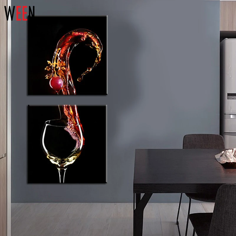 3 Panels Home Decor Wall Decorative Frameless Canvas Printing Wine 3 Panels Home Decor Wall Decorative Frameless Canvas Printing Wine Gl Picture On Art Living Room Peinture In Painting Calligraphy From