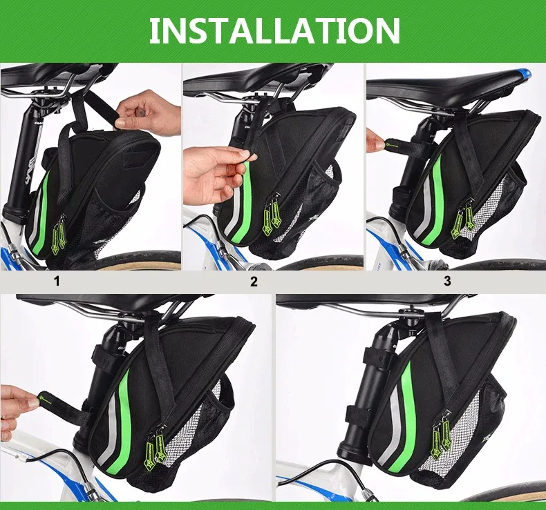 Flash Deal RockBros Folding Bike Bicycle Tail Rear Seatpost Saddle Bottle Bags MTB Mountain Road Cycling Riding Portable Seat Pouch Package 7