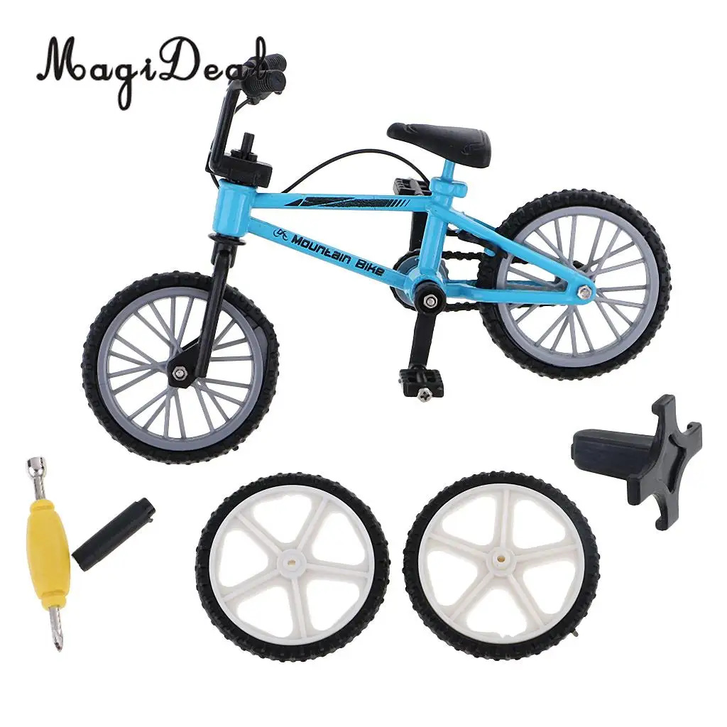 MIni Alloy Finger Mountain Bike Bicycle with Spare Tires for Children Kids Novelty Christmas Gift Collection Desk Table Decor