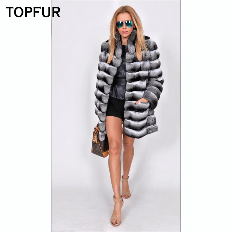 TOPFUR Fashion New Natural Real Fur Coat Women With Fur Collar Top Quality Winter Rex Rabbit Fur Coat Luxury Rex Rabbit Fur Coat TOPFUR Fashion New Natural Real Fur Coat Women With Fur Collar Top Quality Winter Rex Rabbit Fur Coat Luxury Rex Rabbit Fur Coat