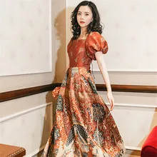 อิฐสีแดง Retro พิมพ์ฤดูร้อนแขนสั้น Palace Royal (China)