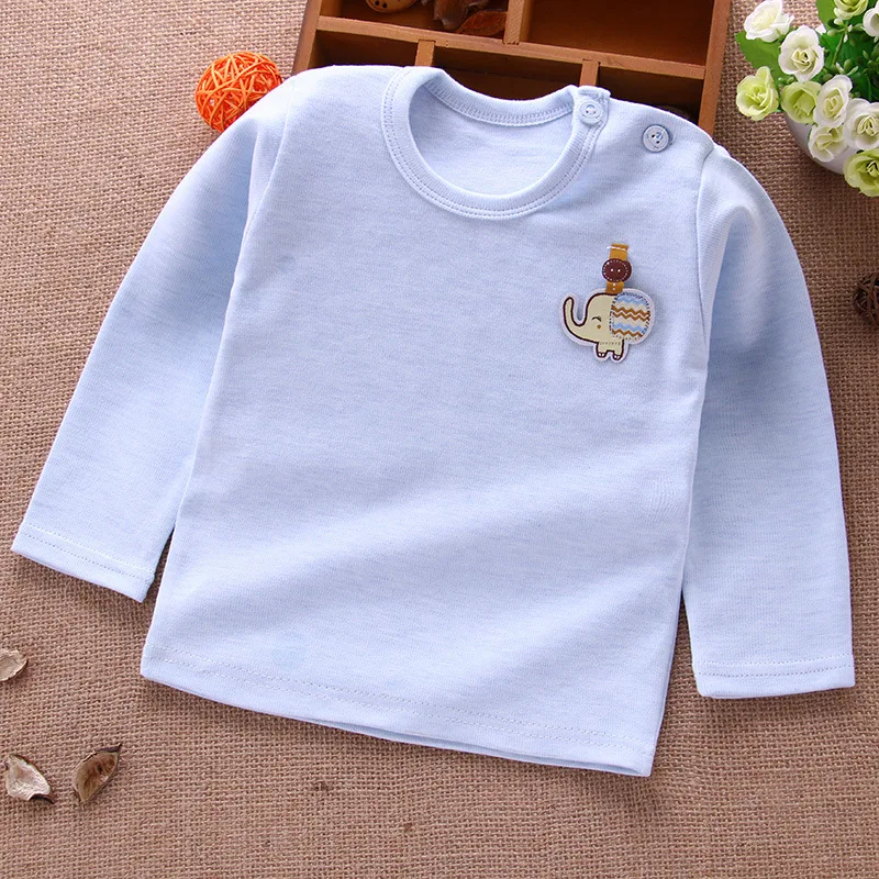 

2018 Autumn Winter Cotton Kids T Shirt Candy Color Long Sleeve Baby Boys Girls T-Shirt Children Pullovers Tee Girl Boys Clothes