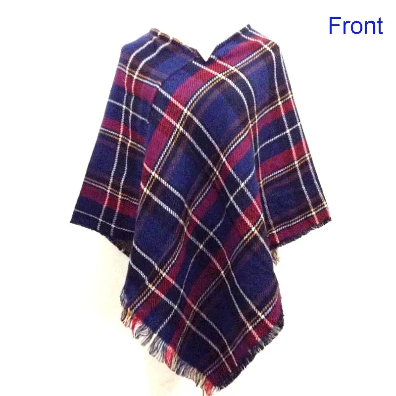 Women Fashion Plaid Tassel Blanket Shawl Scarf Poncho and Capes Casaco Feminino OInverno For Girls Summer