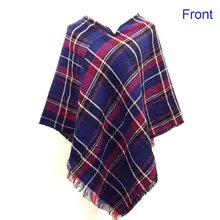 Women Fashion Plaid Tassel Blanket Shawl Scarf Poncho and Capes Casaco Feminino OInverno For Girls Summer Tartan Dress Clothing