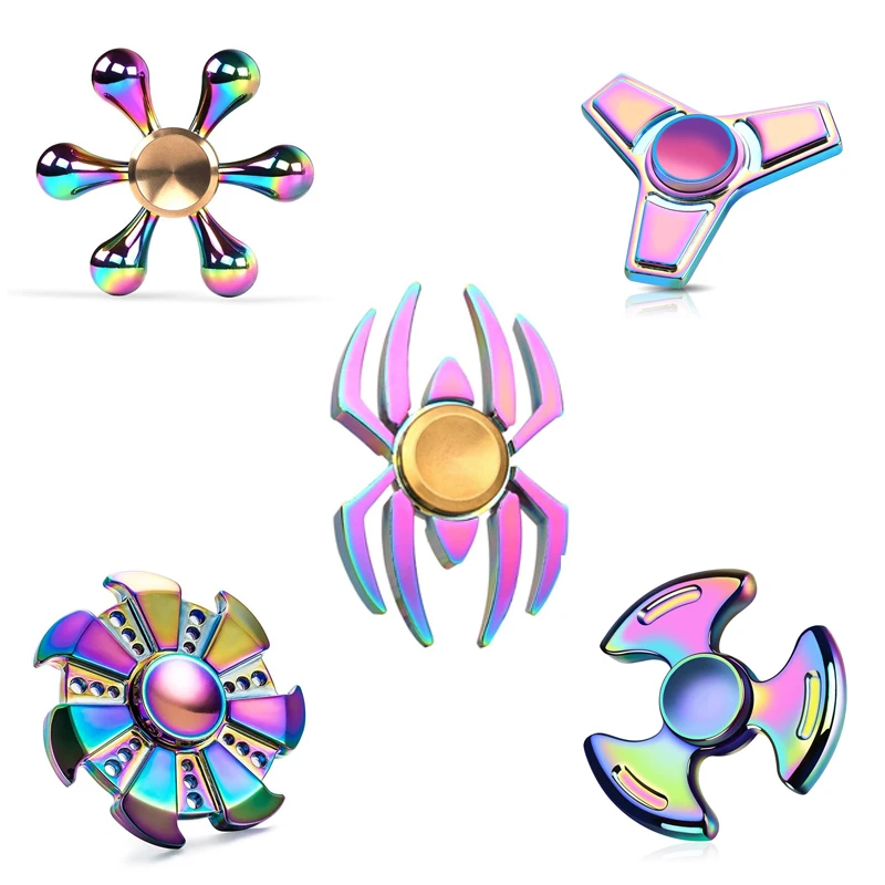 

New EDC Tri-Spinner Fidget Toys Finger Spinner Pattern Hand Spinner Metal Fidget Spinner And ADHD Adult Decompression Toy Action