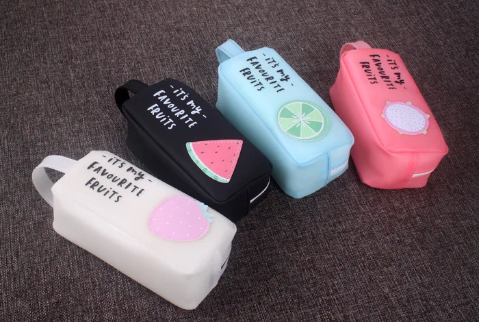 Silicone Big Kawaii Pencil Case Cartoon Fruit Pencil Box Large Bag Zipper Pencil Bag For Student Gift School Stationery Supplies (9)