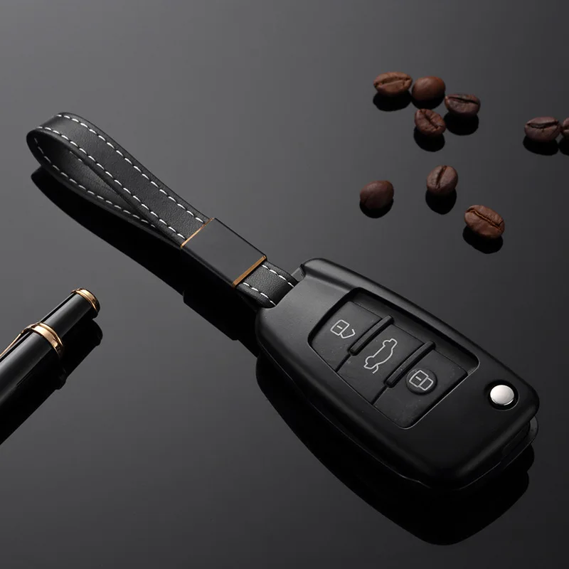 Aluminum-Alloy-Car-Key-Case-Cover-with-Leather-Belt-Key-Shell-Storage-Bag-Protector-for-Audi (3)