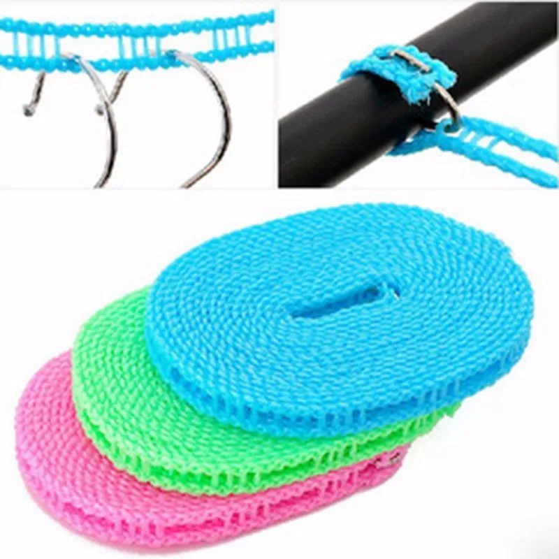 10pcs/set Outdoor 5m Length Nylon Non slip Drying Clothes Hangers Rope Clothesline Washing Line