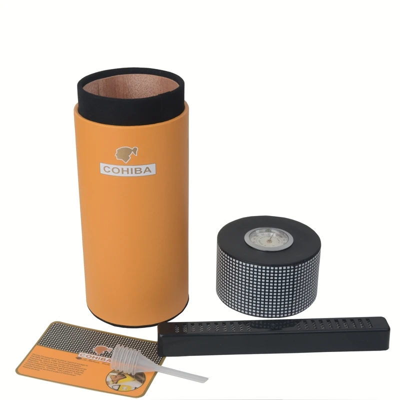 Чехол для сигары COHIBA кожаный чехол дерево кедра с подкладкой мини увлажнитель