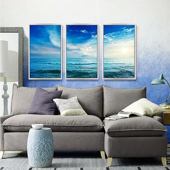 

3 Plane Landscape Painting Reproductions Canvas Art Apricot Abstract Picture Living Room Canvas Painting Modern