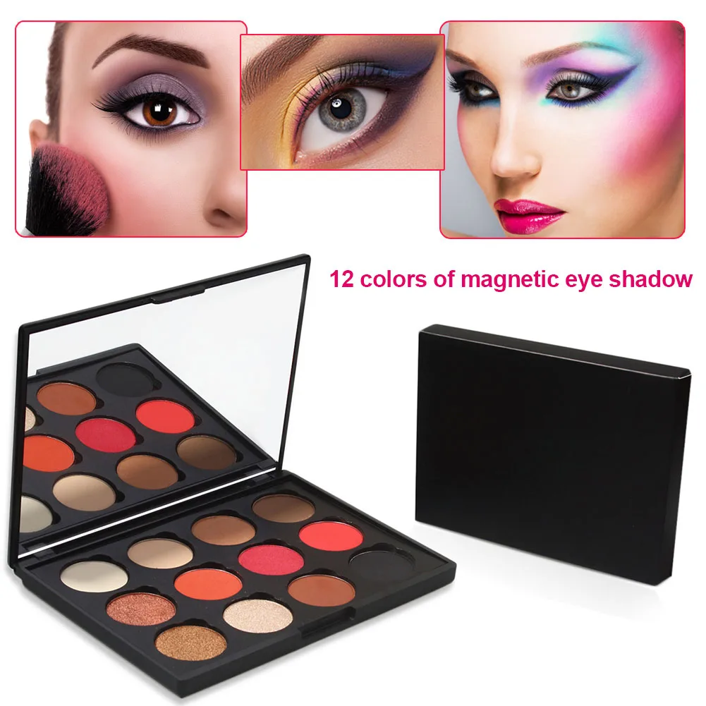 

High Quality Eyeshadow Palette 12 Colors Long Lasting Waterproof Glitter Matte for Women