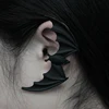 Gothic DIY Black Bat Shaped Ear Clips For Women Girls Punk Dragon Snake Butterfly Ax Vintage Earrings Party Gifts Jewelry 2022 ► Photo 3/6