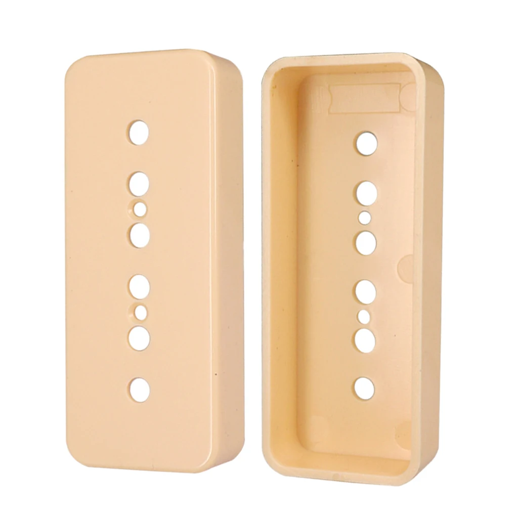 2 Pieces Electric Guitar Single Coil 6 Holes Pickup Cover 50/52mm for P90 Pickup Parts