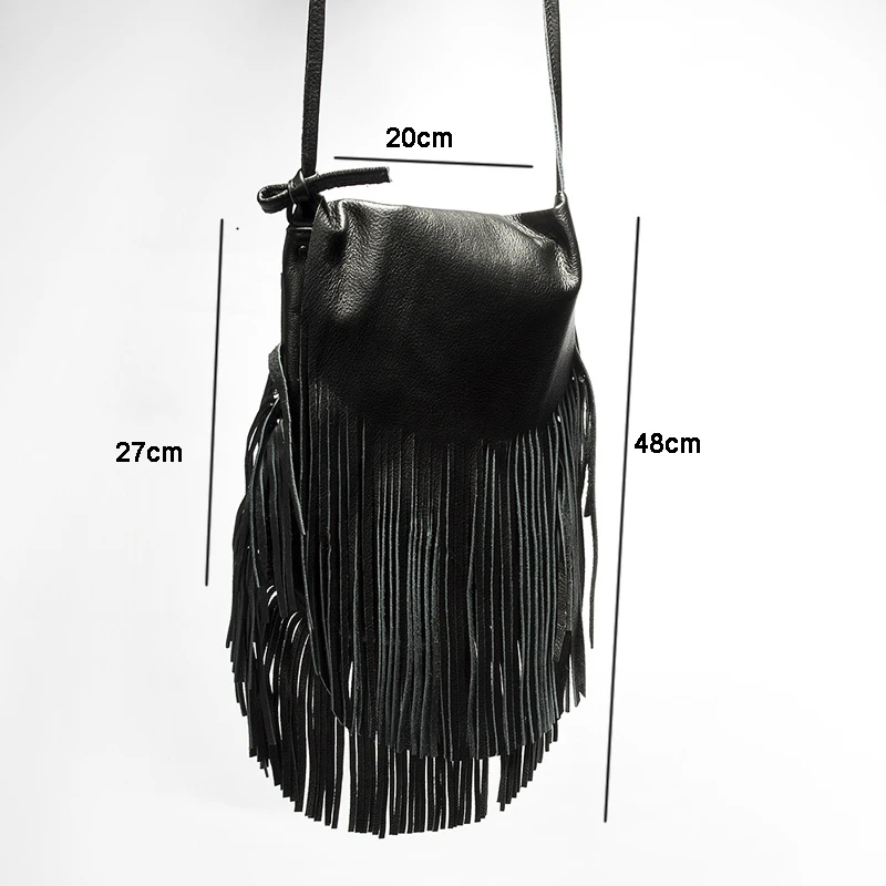 100% Genuine Leather Cross body Bag for Women National Style Fringed Tassels Bag Vintage Soft Real Leather Lady Messenger Bags (11)