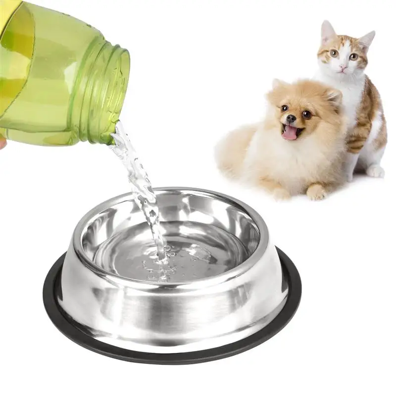 3 шт. собака чаша из нержавеющей стали стандарт собака щенок кошка воды миску пищевых контейнеров блюдо 3 размера для Chien кошка чаши питателя
