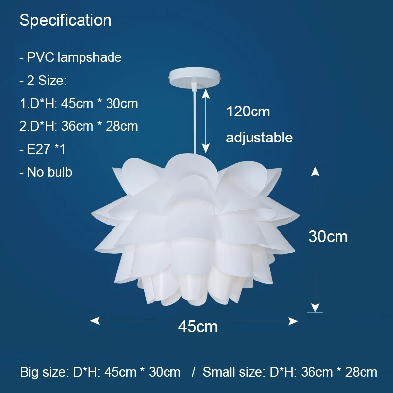 Современная подвеска с лотосом, цветочный абажур, подвесной светильник, скандинавский подвесной светильник для спальни, гостиной, креативный DIY подвесной светильник E27