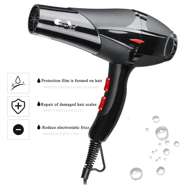 2500W Electric Salon Hair Dryer Professional Hairdressing Blow Quick Heat Speed Radiationless 3 Temperature Powerful US Plug
