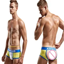 Мужское модное сексуальное хлопковое нижнее белье с низкой талией, высококачественные u-выпуклые дизайнерские одноцветные сексуальные боксеры