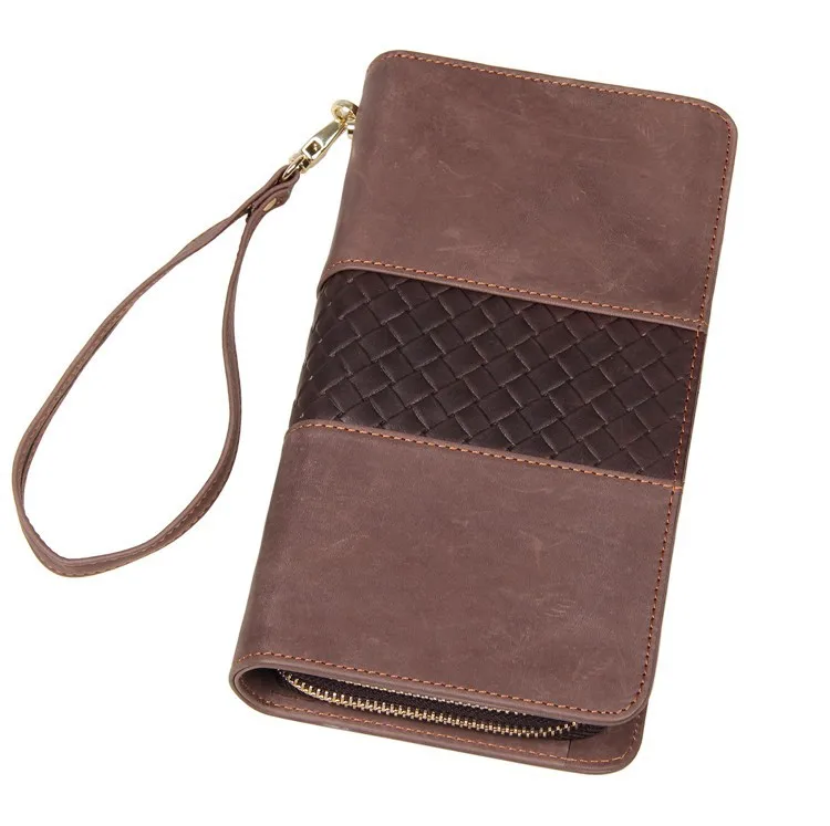 8070R JMD отличное пояса из натуральной кожи Двойные для мужчин коричневый кошелек сумочка-клатч Чековая книжка - Цвет: Brown