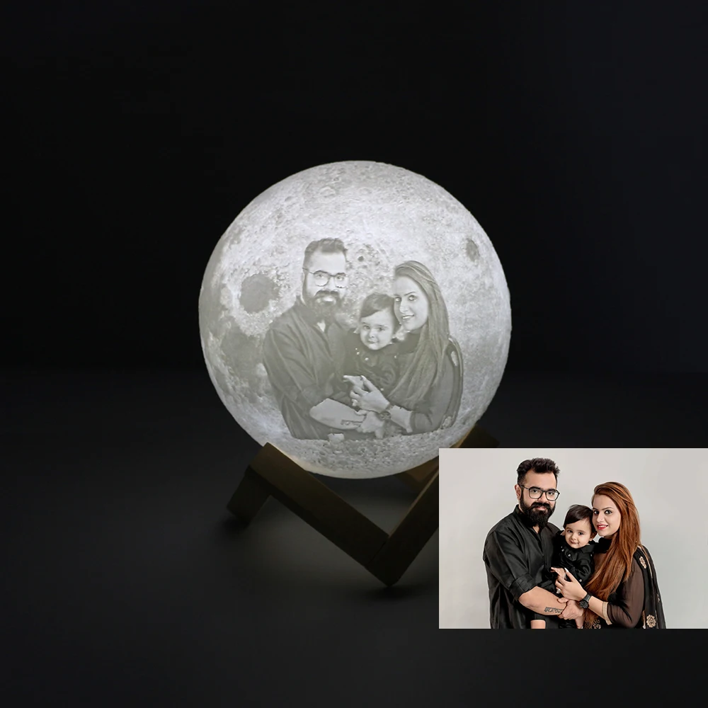 Изготовленная на заказ Лунная лампа 3D печать лунная фотография рисунок текста