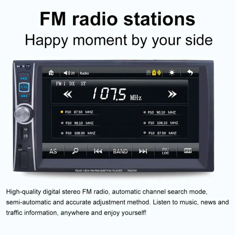 Автомобильный MP5 плеер FM/USB/AUX Универсальный Автомобильный MP5 плеер Bluetooth горячая Распродажа MP5 плеер сенсорный экран для аксессуаров