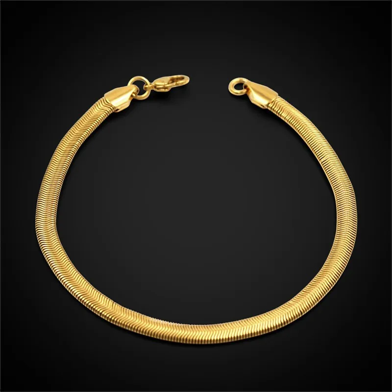 Buy Men's Bracelets Gold Snake Chain Link Bracelets