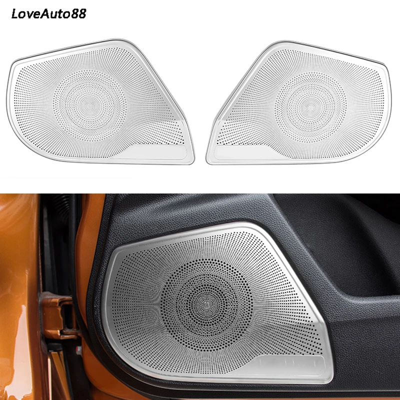 Автомобильная стальная нержавеющая интерьерная дверь стерео динамик аудио кольцо Крышка звуковая рамка декоративная накладка для Honda Civic 10th
