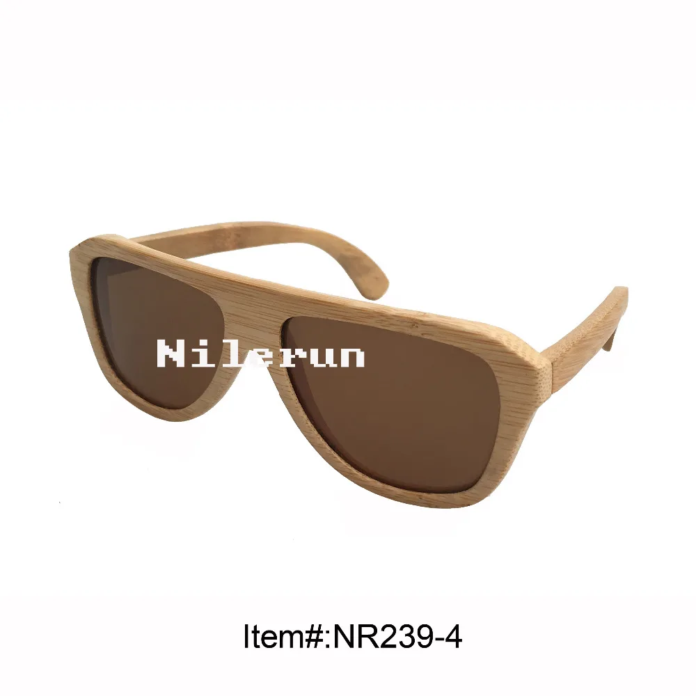 

unisex men women natural bamboo sunglasses with brown polarizing lens