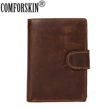 

COMFORSKIN Luxurious 100% Cowhide Leather Man Wallets Hot Brand Designer Leisure Multi-Card Bit Men Leather Coin Pockets 2018