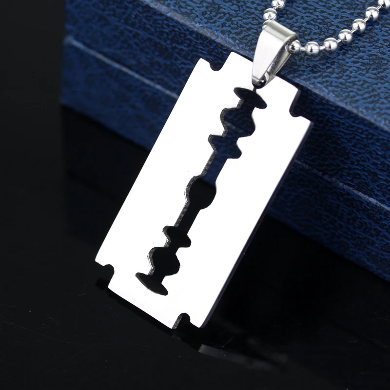 Dongsheng нержавеющая сталь бритвенные лезвия подвески ожерелья для мужчин ювелирные изделия стальные мужские бритвы формы ожерелья и подвески-30