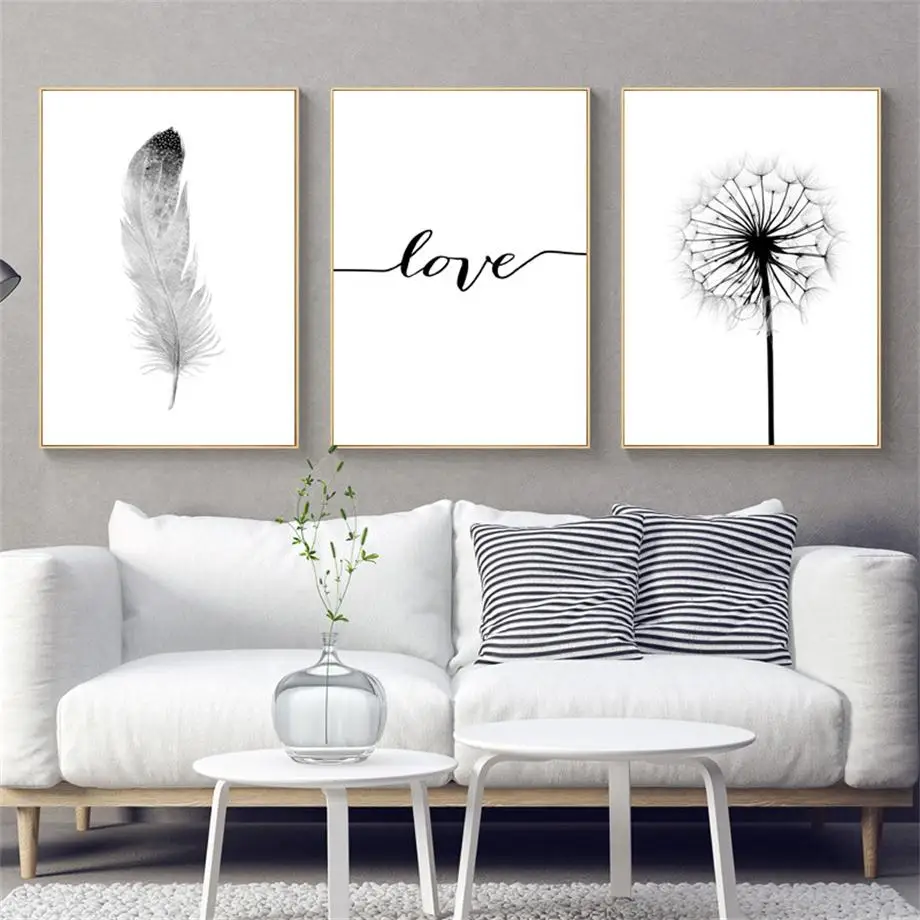 Dandelion Feather Pictures Wall Art Canvas Painting Posters Prints Home Decor 