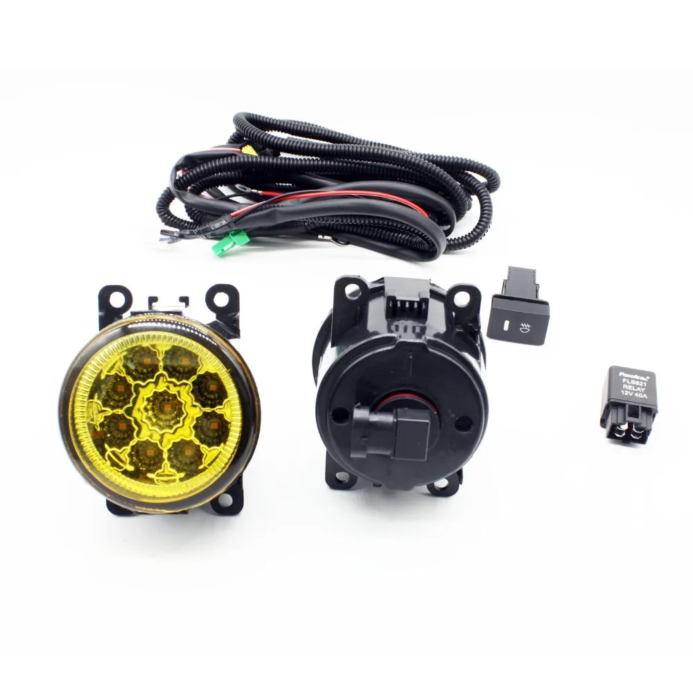 

H11 Wiring Harness Sockets Wire Connector Switch + 2 Fog Lights DRL Front Bumper LED Lamp Yellow For Suzuki Grand Vitara 2 JT