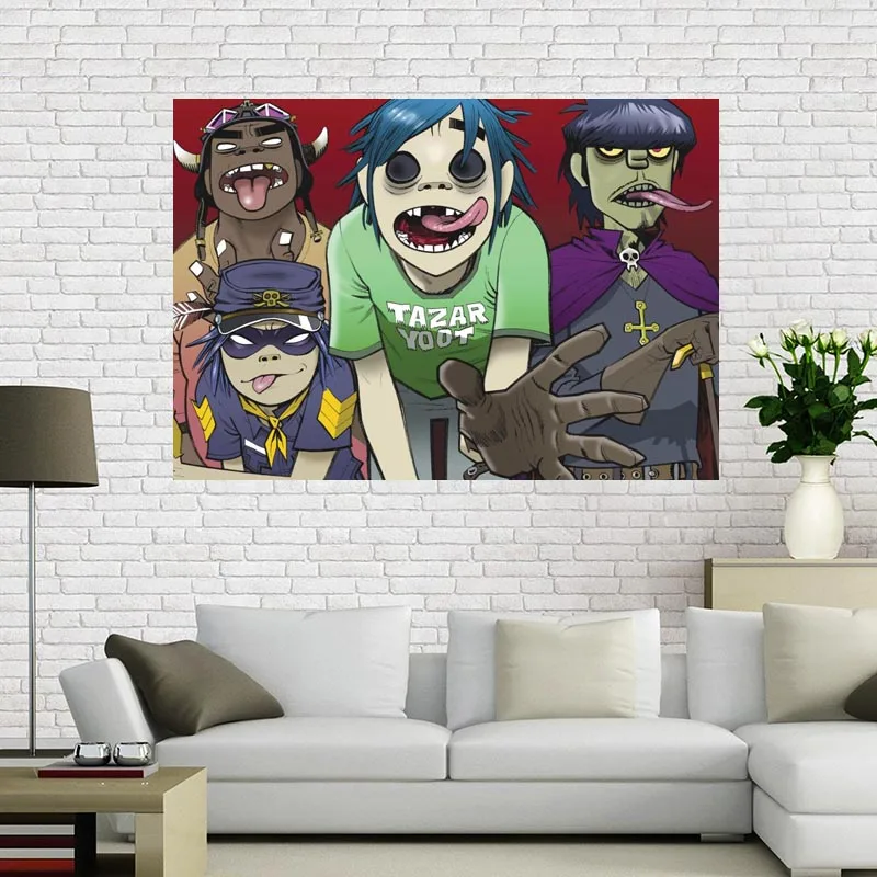 На заказ Gorillaz Печать холст Картина настенный Шелковый постер ткань печать DIY