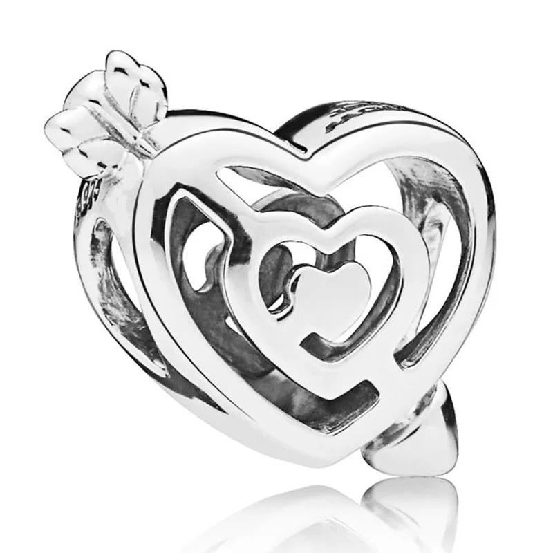 

New 925 Sterling Silver Bead Charm Openwork Arrow Pierces Path To Love Beads Fit Pandora Bracelet Bangle Diy Jewelry