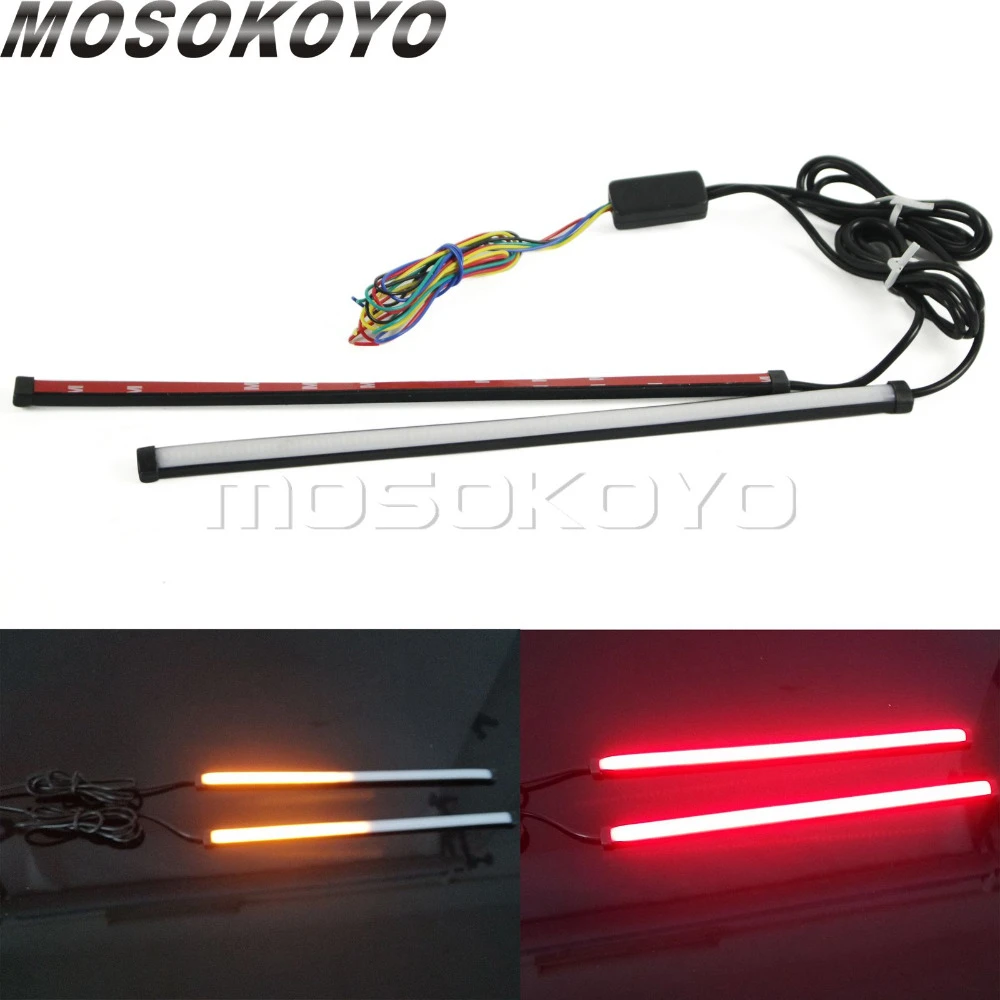 Tira Led Luz Freno Intermitentes Secuenciales Moto Caferacer Tira Led Luz Freno Intermitentes Secuenciales Moto Caferacer