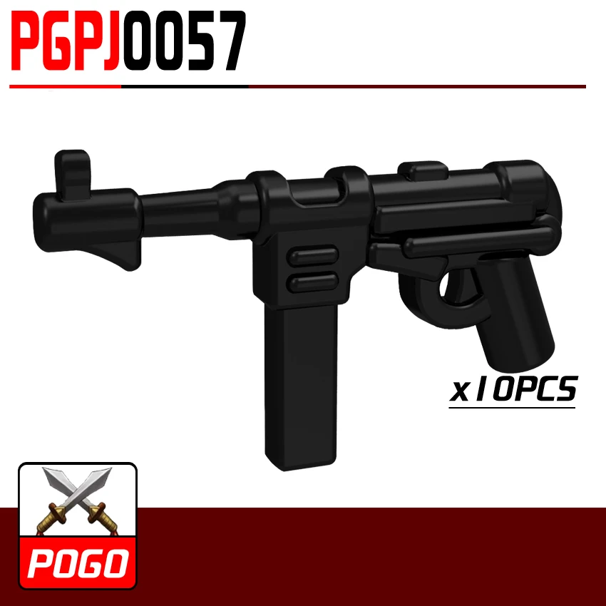 

PG0057 10pcs Submachine gun World War Weapons SWAT for MINIFIG Action Figures model diy Assemble Building Blocks Toys Gifts