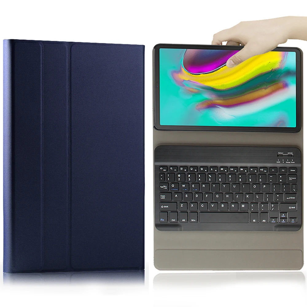 

10.5 Inch Bluetooth Tablet Keyboard with PU Leather Case Drop Resistance Magnetic Keyboard Pad for Samsung Tab S5e SM-T725 T720