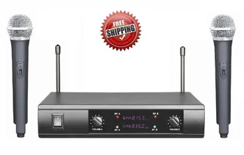 

UHF wireless microphone dual microphone wireless microfoon professional_wireless karaoke microphone system