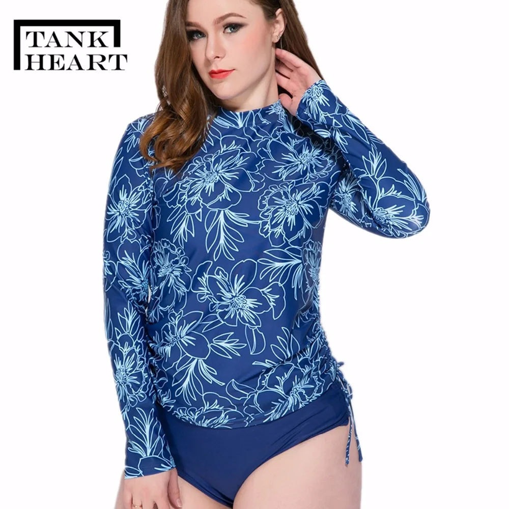 Майка с принтом сердца Rashguard женский Рашгард лайкра для серфинга плюс размер