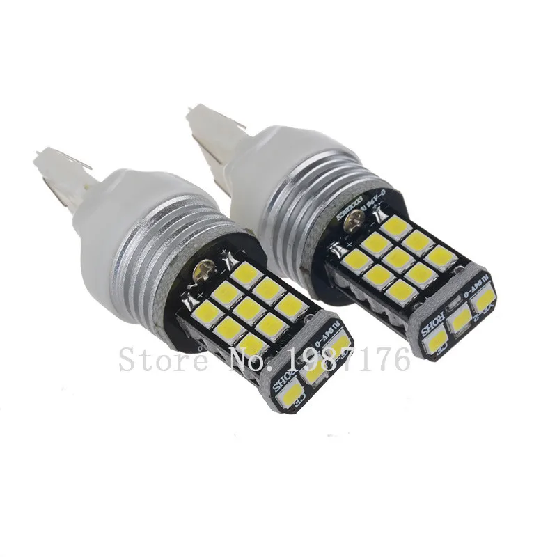 1 шт. Авто T20 W21/5 Вт 7443 21 SMD 2835 Светодиодный белый красный Янтарный Желтый W3x16q 12 в автомобильный передний задний фонарь поворотник стоп DRL противотуманный светильник