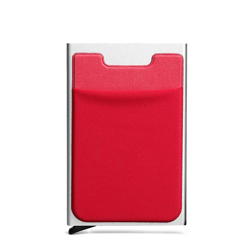 Противоугонный мужской держатель для кредитных карт Rfid блокирующий кошелек безопасности id Алюминиевый металлический дорожный кошелек Бизнес чехол для банковских карт протектор - Цвет: red
