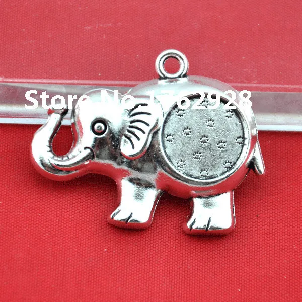 10 шт старинный серебряный слон ободок лоток Очаровательные Подвески 15 мм