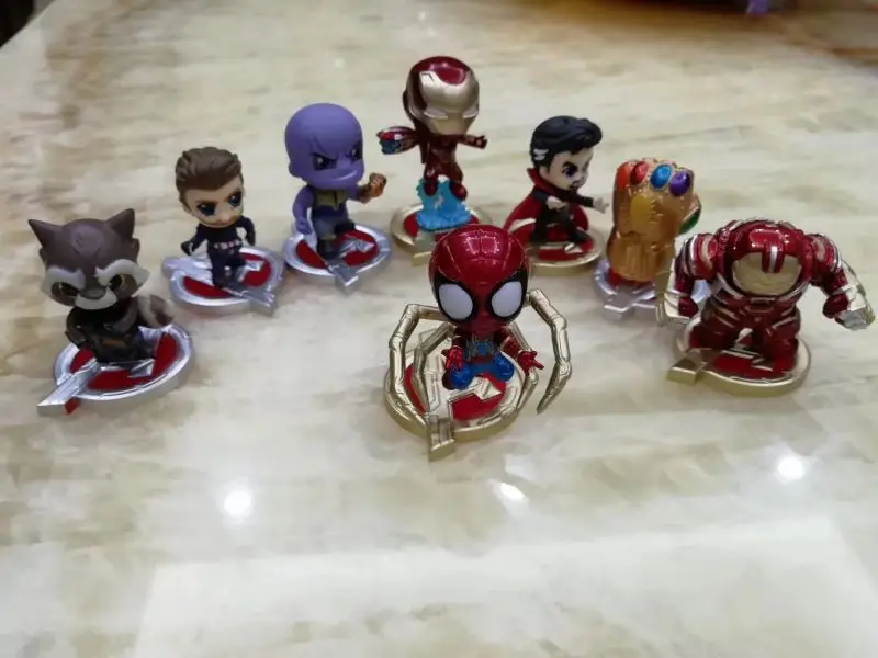 8 шт./компл. Marvel Мстители война бесконечности Милый Железный Паук халкбастер