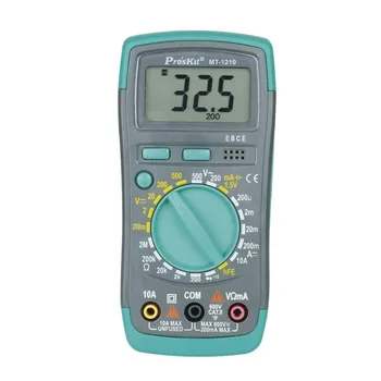 

Hot Proskit MT-1210 3 1/2 Compact Digital Multimeters Manual Range Cap Ohm Transistor Diode Tester Data Hold Battery Test