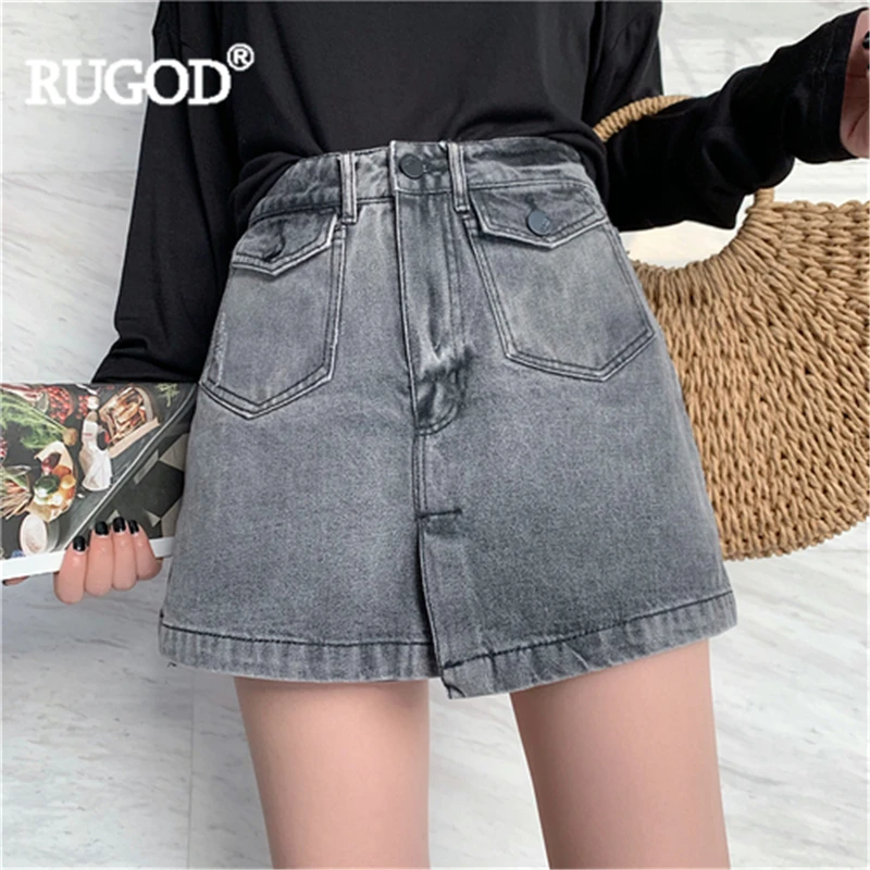 

RUGOD Women Denim shorts Solid High Shorts skirts Casual Fashion Female girl shorts